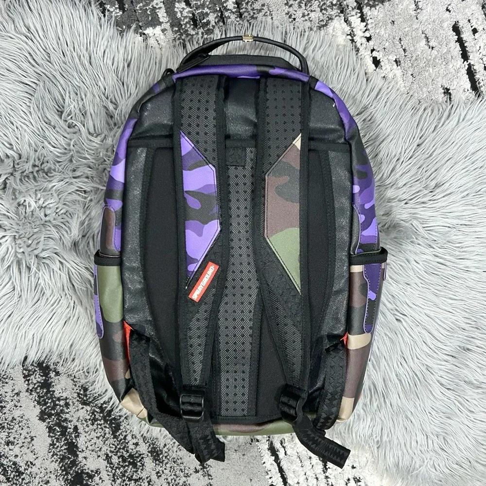 Sprayground XTC Purple Mountaineer Paint Art Backpack School Bag Limited Edition